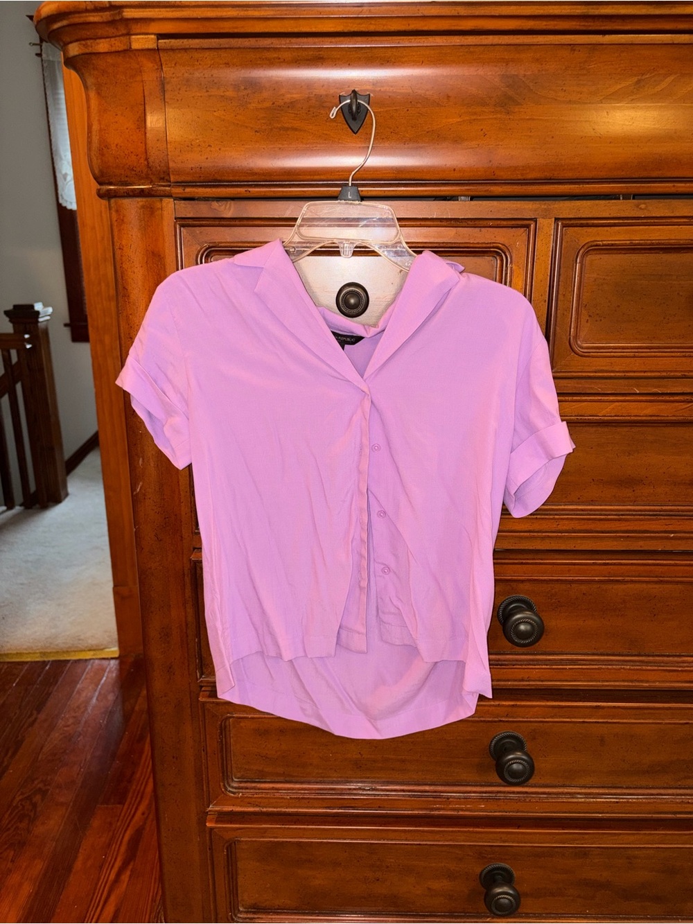 Banana Republic Petite Lavender Button Down Blouse NWT XXS